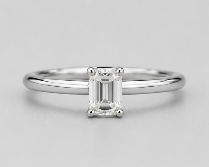1ct Emerald Cut Engagement Ring