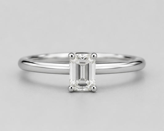 1ct Emerald Cut Engagement Ring